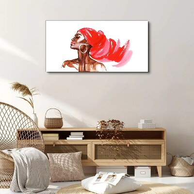 Portrait of a woman with red hair Canvas wall art