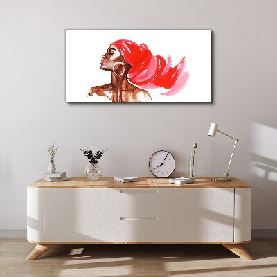 Portrait of a woman with red hair Canvas wall art