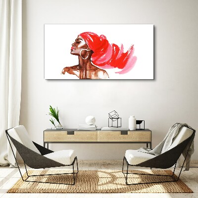 Portrait of a woman with red hair Canvas wall art