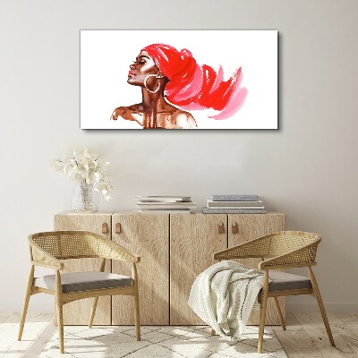 Portrait of a woman with red hair Canvas wall art