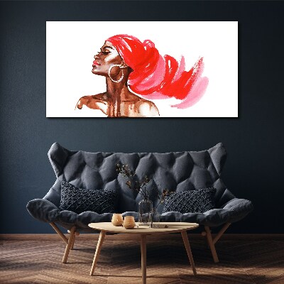 Portrait of a woman with red hair Canvas wall art