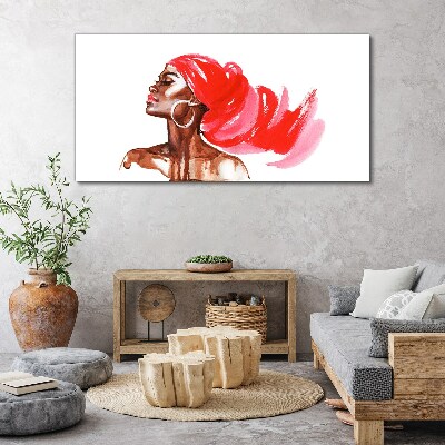 Portrait of a woman with red hair Canvas wall art