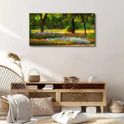 A flower paradise in a sunny garden Print on canvas