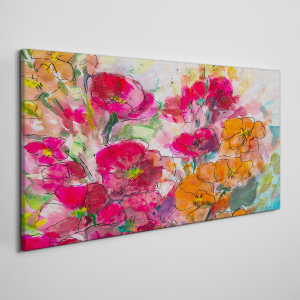 Floral explosion of colors Print on canvas