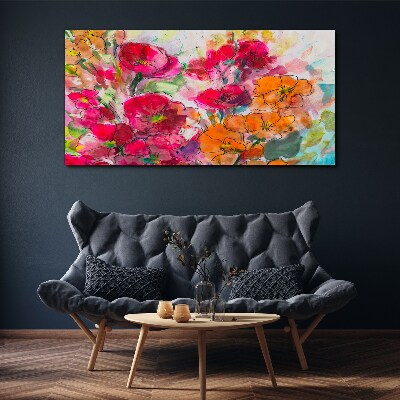 Floral explosion of colors Print on canvas