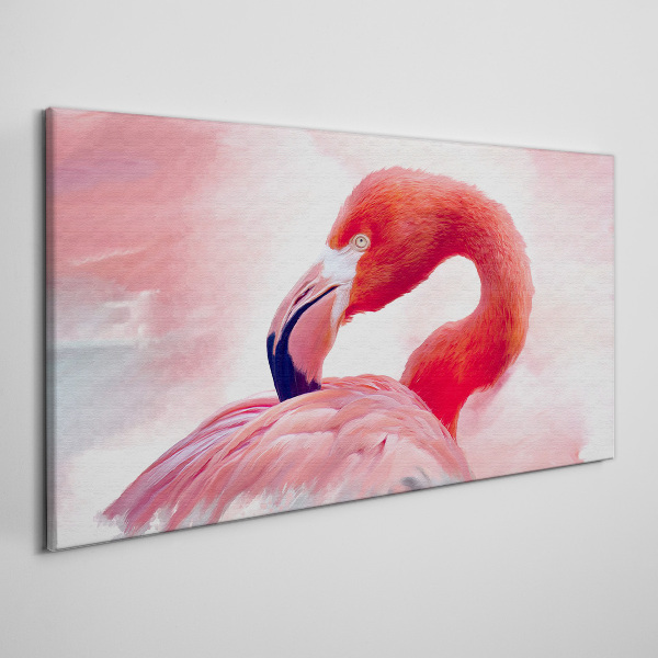Pink flamingo in pastel colors Print on canvas
