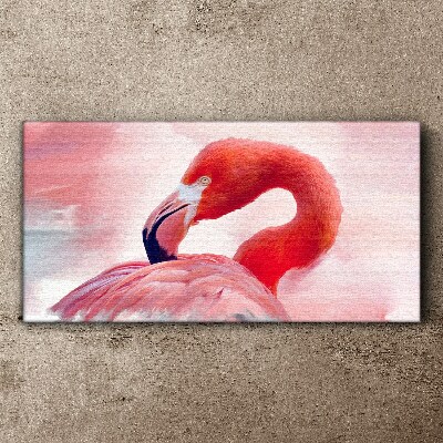 Pink flamingo in pastel colors Print on canvas