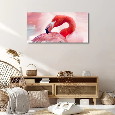 Pink flamingo in pastel colors Print on canvas