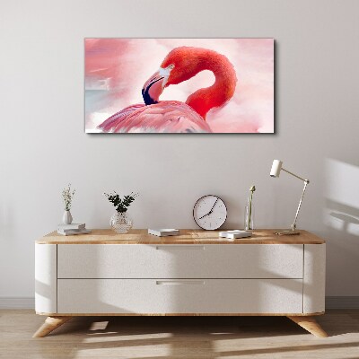 Pink flamingo in pastel colors Print on canvas