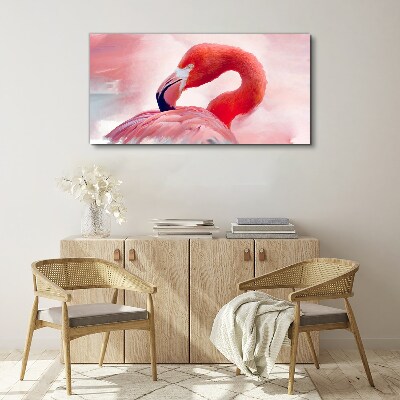 Pink flamingo in pastel colors Print on canvas