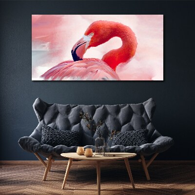 Pink flamingo in pastel colors Print on canvas