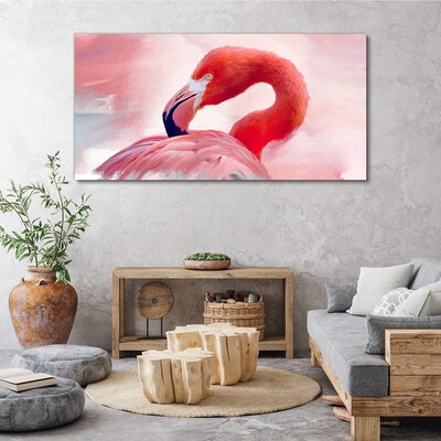 Pink flamingo in pastel colors Print on canvas
