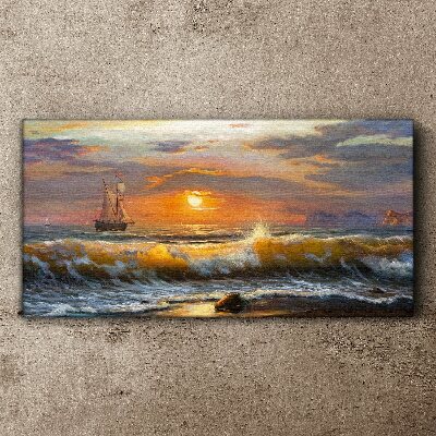 Sunset over the sea Canvas wall art