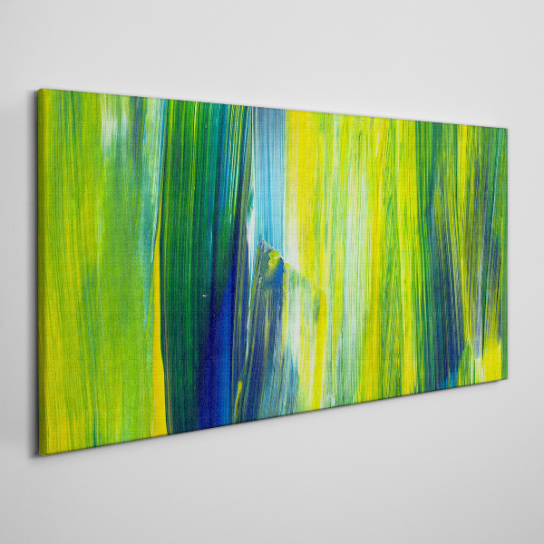 Green and blue abstract stripes Canvas wall art