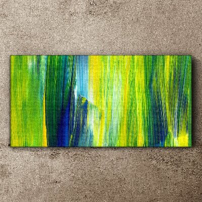 Green and blue abstract stripes Canvas wall art