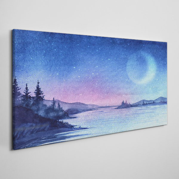 A magical evening by the lake Canvas wall art