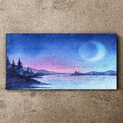 A magical evening by the lake Canvas wall art