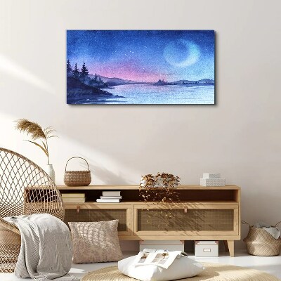 A magical evening by the lake Canvas wall art