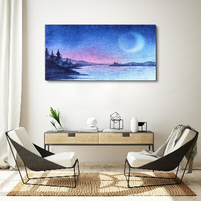 A magical evening by the lake Canvas wall art