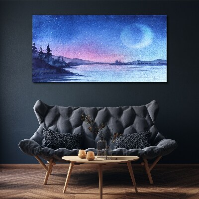 A magical evening by the lake Canvas wall art