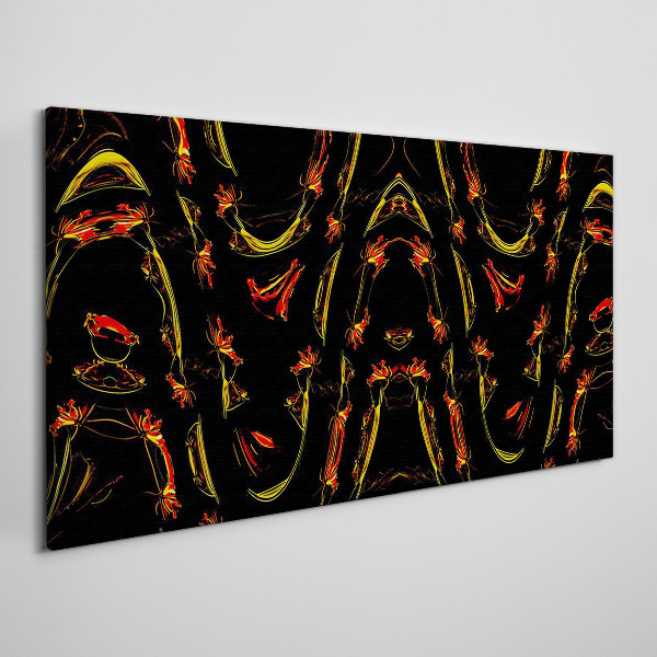 Dynamic Lines in Red and Yellow Canvas wall art