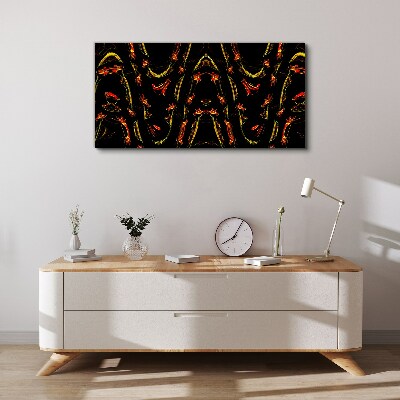 Dynamic Lines in Red and Yellow Canvas wall art