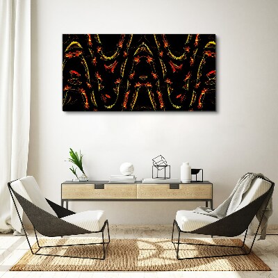 Dynamic Lines in Red and Yellow Canvas wall art