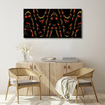 Dynamic Lines in Red and Yellow Canvas wall art