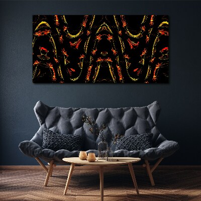 Dynamic Lines in Red and Yellow Canvas wall art