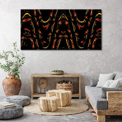 Dynamic Lines in Red and Yellow Canvas wall art