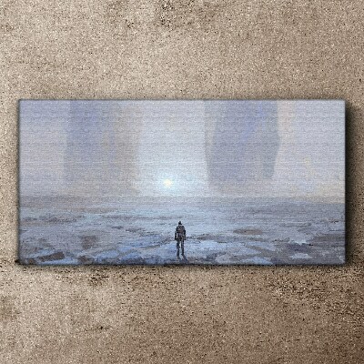 Wandering alone in a misty space Print on canvas