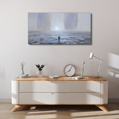 Wandering alone in a misty space Print on canvas