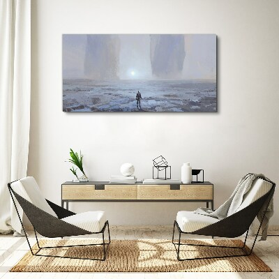 Wandering alone in a misty space Print on canvas