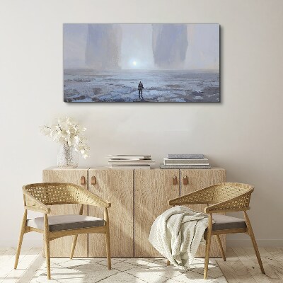 Wandering alone in a misty space Print on canvas