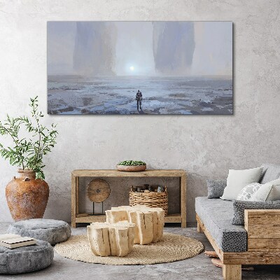 Wandering alone in a misty space Print on canvas