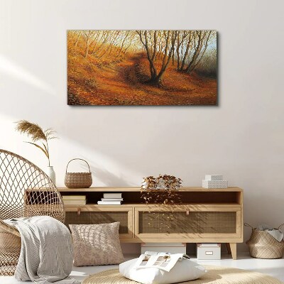 Golden autumn in the forest Print on canvas