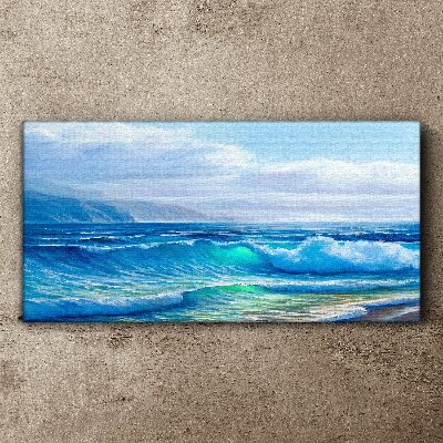 Sea ​​waves clouds Canvas print