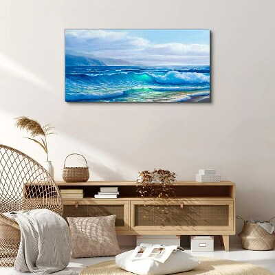 Sea ​​waves clouds Canvas print