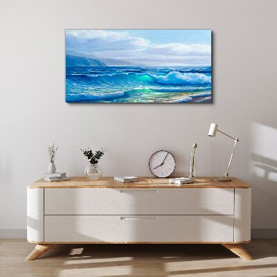 Sea ​​waves clouds Canvas print