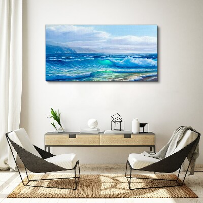 Sea ​​waves clouds Canvas print