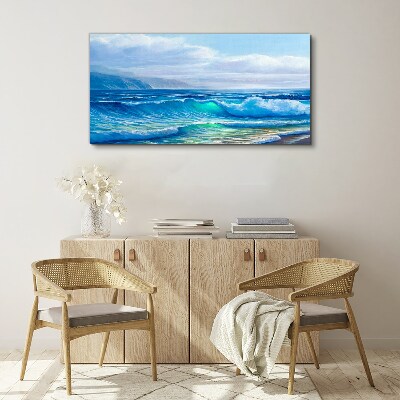 Sea ​​waves clouds Canvas print