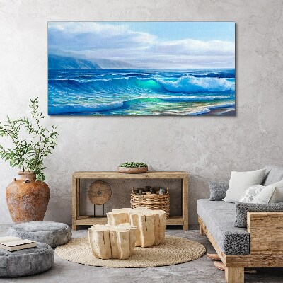 Sea ​​waves clouds Canvas print