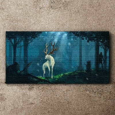 Forest spirit with antlers Canvas wall art