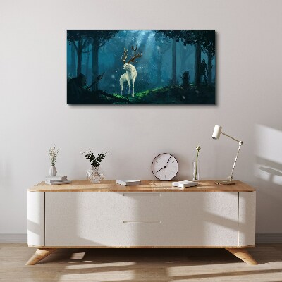 Forest spirit with antlers Canvas wall art