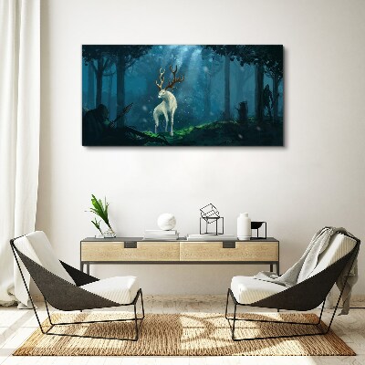 Forest spirit with antlers Canvas wall art