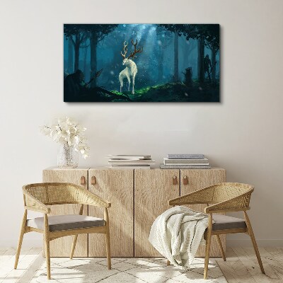 Forest spirit with antlers Canvas wall art