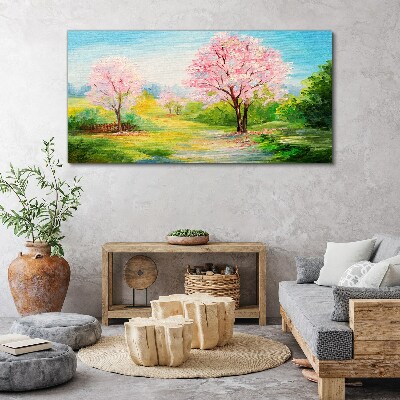 Painting bushes Canvas print