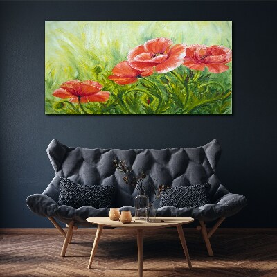 Flowers in a spring meadow Canvas wall art