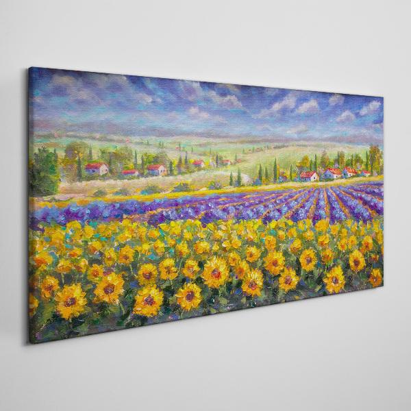 Flower landscape in the sunlight Print on canvas