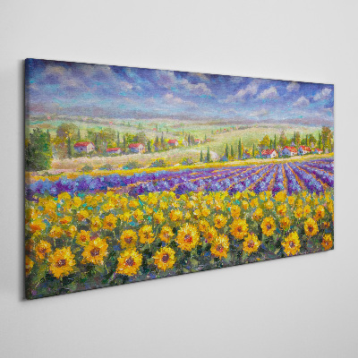 Flower landscape in the sunlight Print on canvas